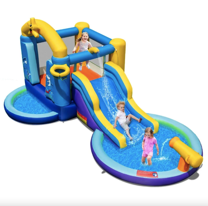 Надувна водна гірка Costway Planet з двома басейнами та насосом Київ - фото 3