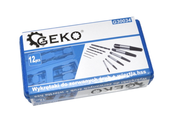 Набор экстракторов и сверл HSS, 12 единиц GEKO G30034 Чернигов