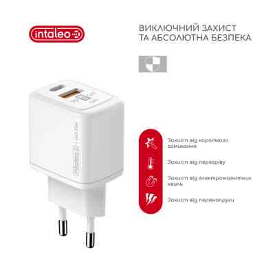 Зарядное устройство Intaleo 30W GAN USB-C PD+USB-A QC 3.0 white (1283126578274) Винница