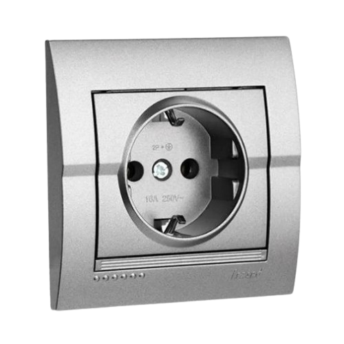 DERIY темно-сірий металік Розетка внутрішня із заземленням Лезард Житомир - изображение 2