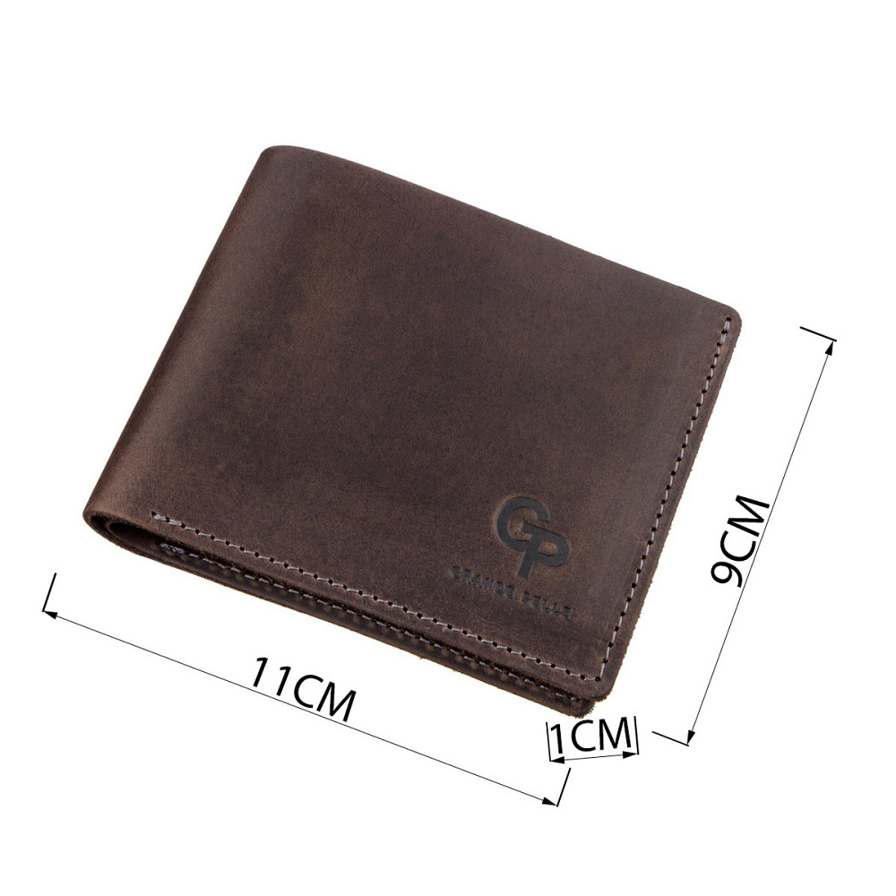 Компактне портмоне комбі унісекс GRANDE PELLE 11227 Темно-Коричнева Київ - фото 3