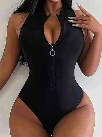 Купальник жіночий суцільний на блискавці Чорний S Харків