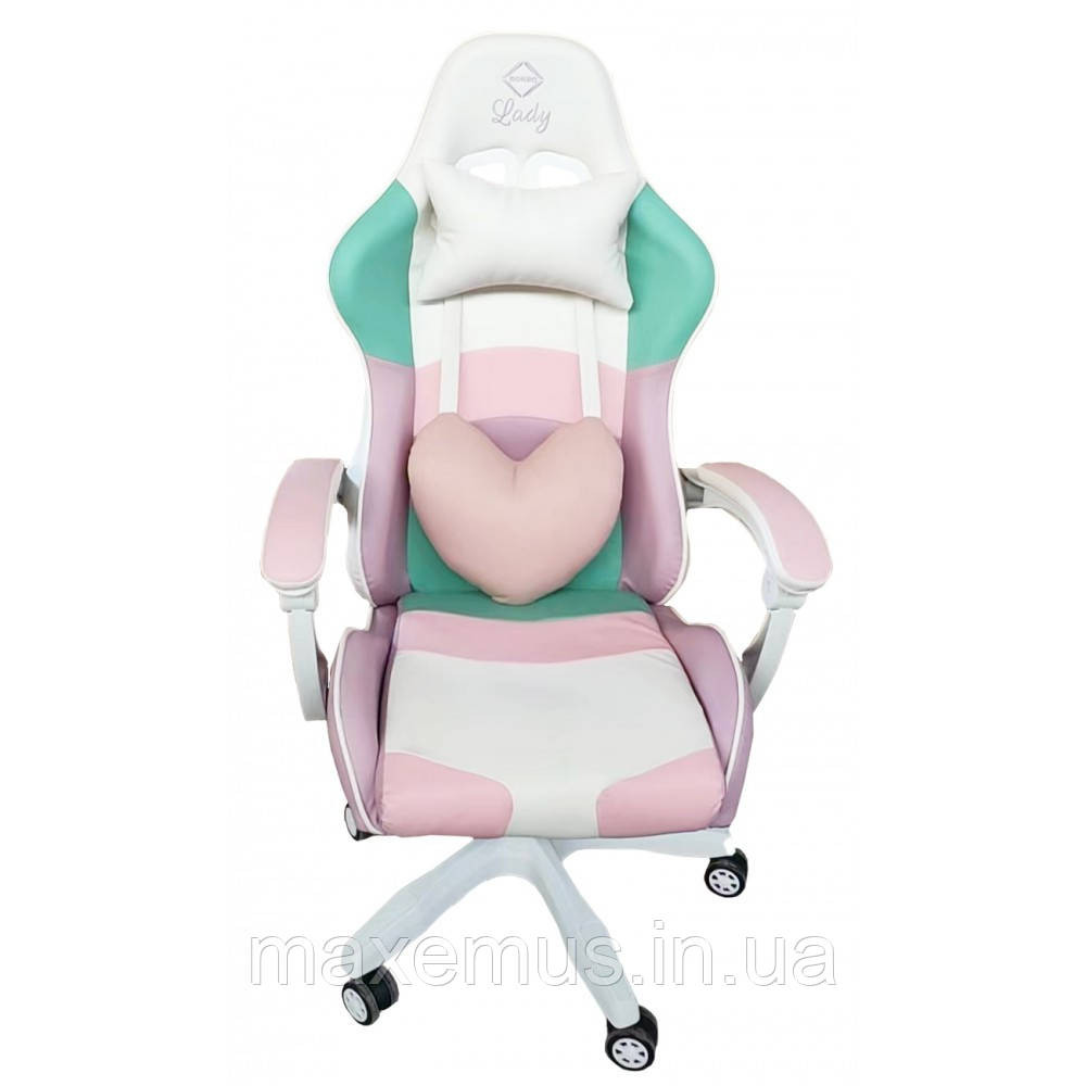Геймерское раскладное кресло игровое для приставки профессиональное стул компьютерный Bonro B 8 1 3 розовый Мостиска - изображение 4