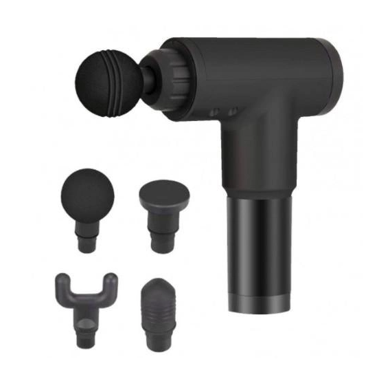 Масаж м'язовий Fascial Gun з 4 насадками чорний Одеса - фото 2