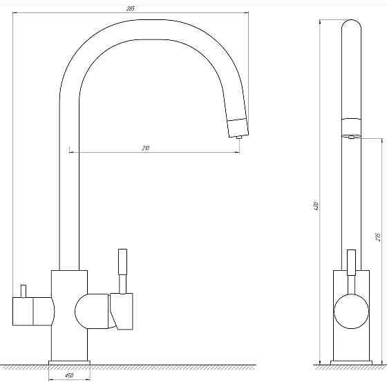 Змішувач для кухні під осмос Globus Lux ALPEN SUS-0333-BB Луцк