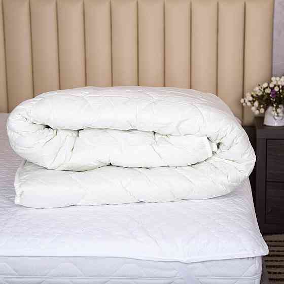 Ecotton Ковдра Ecotton полуторна 140х205 см шерстяна стьогана сатин біла 20-0709 White Коломия