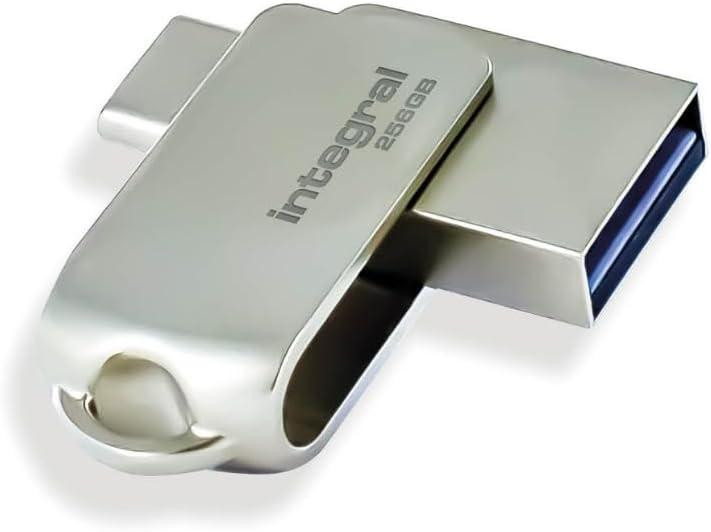 Флешка Integral 360-Dual 256GB сірий USB 3.2 Gen1 Type-A/Type-C металевий 5Gbps OTG для ноутбука смартфона iPhone iPad Київ - фото 1