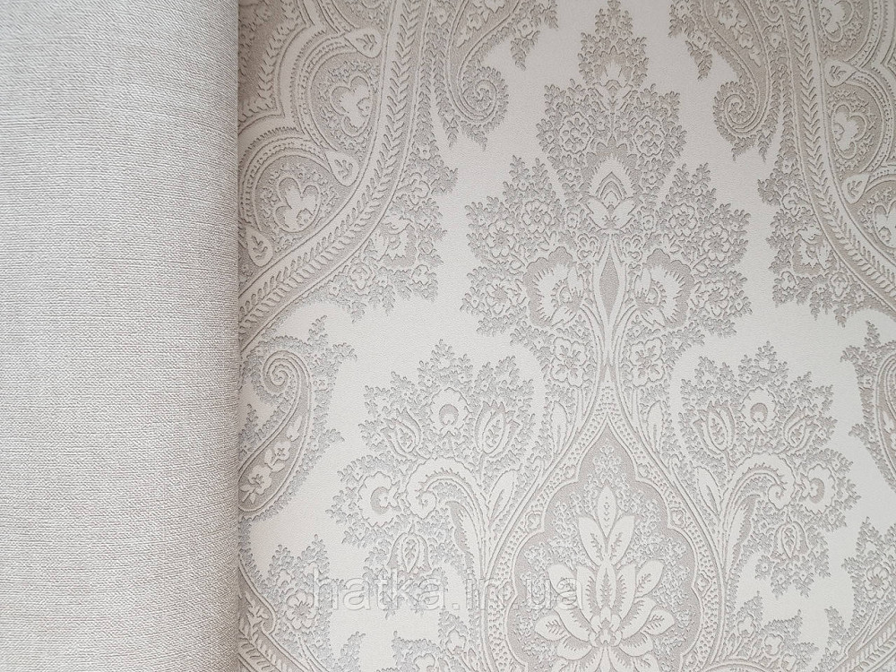 Шпалери вінілові на флізеліні AS creation Garda 1.06Х10.05 класика вензелья великі кремові коричневі срібло Київ - фото 2