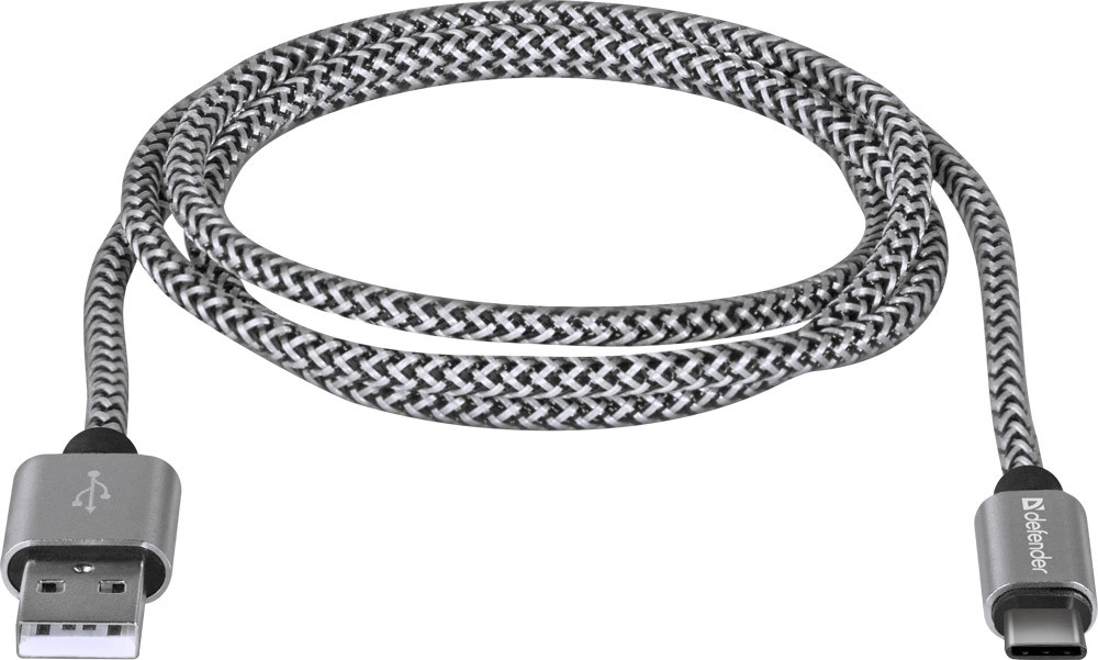 Кабель USB 2.0 AM-Type-C M, 1.0 м, білий, 09-03T PRO Defender Вінниця - фото 3