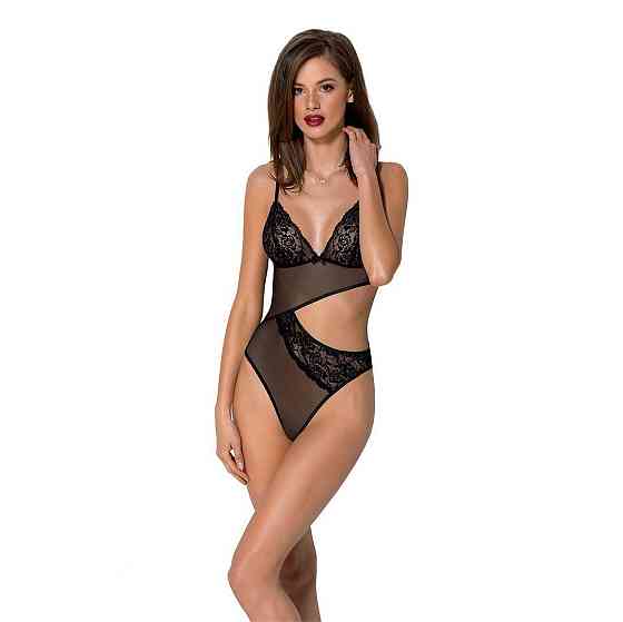 Боді з ажурним ліфом Passion CHRISTA BODY S/M, black Sex Aura Київ