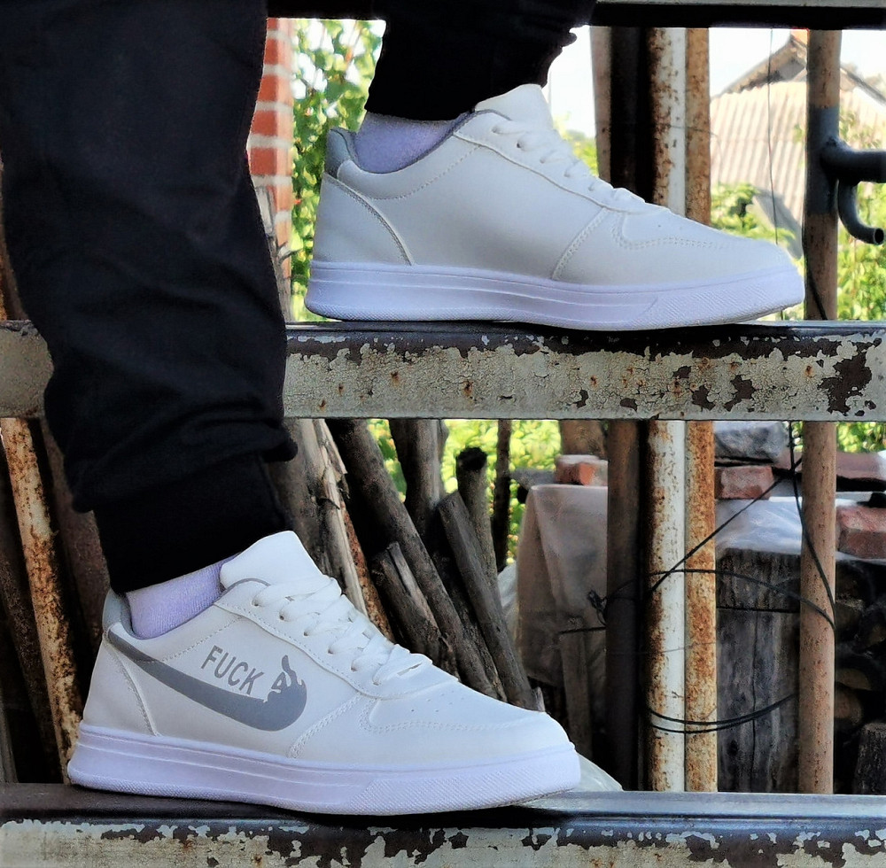 Кроссовки Nike Белые Мужские Форсы Найк FUCK (размеры: 40,41,42,43,44) Днепр - изображение 10
