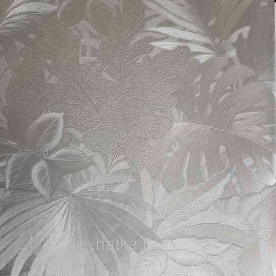 Шпалери метрові вінілові на флізелін Marburg Botanica рослинний принт листя монстери пальми сріблясті Київ