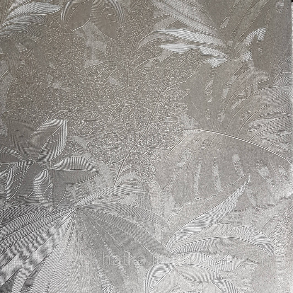 Шпалери метрові вінілові на флізелін Marburg Botanica рослинний принт листя монстери пальми сріблясті Київ - фото 1
