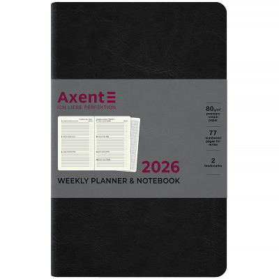 Еженедельник Axent датированный 2026 Partner City Soft 125х195, черный (8521-26-01-A) Винница - изображение 2