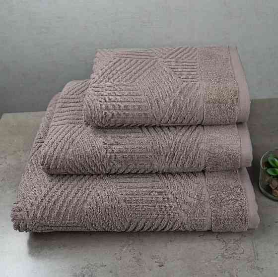Комплект махровых полотенец Уельс 3шт GM Textile 40х70см, 50х90см, 70х140см 500г/м2 (Шоколад) Сумы