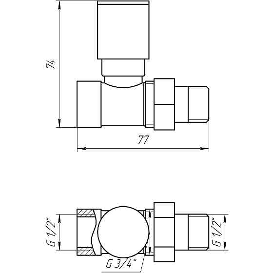 Кран вентильний прямий з американкою SOLOMON 1/2″ CHROM 1865 Луцк