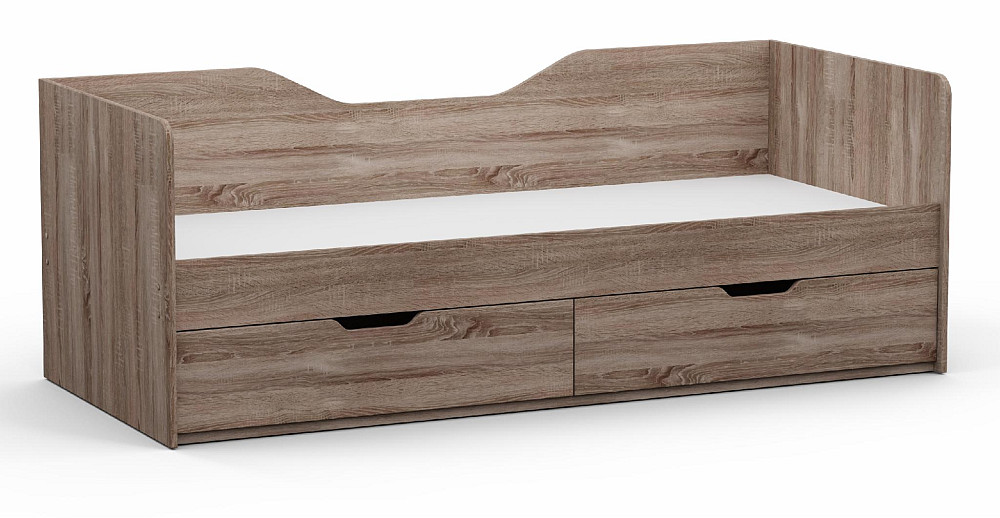 Ліжко односпальне L-3, Дуб Сонома Трюфель, 1932х850х700 Львів - фото 1