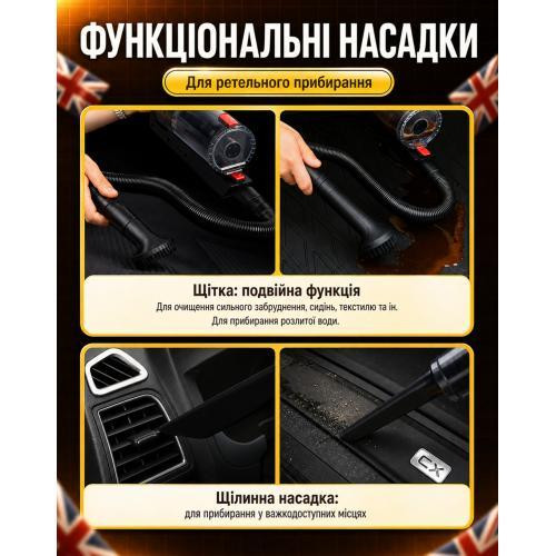 Пылесос VOIN V-80 120 Вт с турбощеткой, LED фонарём, для влажной и сухой уборки с сумкой Харьков - изображение 13