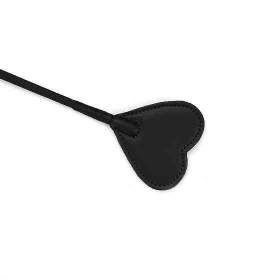 Шлепалка-сердечко Liebe Seele Black Organosilicon Riding Crop, экокожа Sex Aura Киев