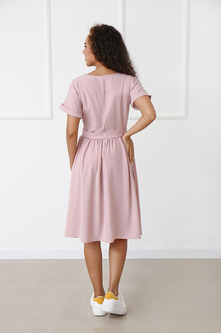 Жіноче плаття міді з короткими рукавами "Валенсія" оптом та по дропшипінгу | Норма Фрезовий, 48 Київ - фото 5