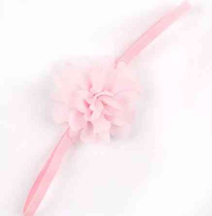 Детская повязка на голову з шифоновым цветком one size розовый Киев