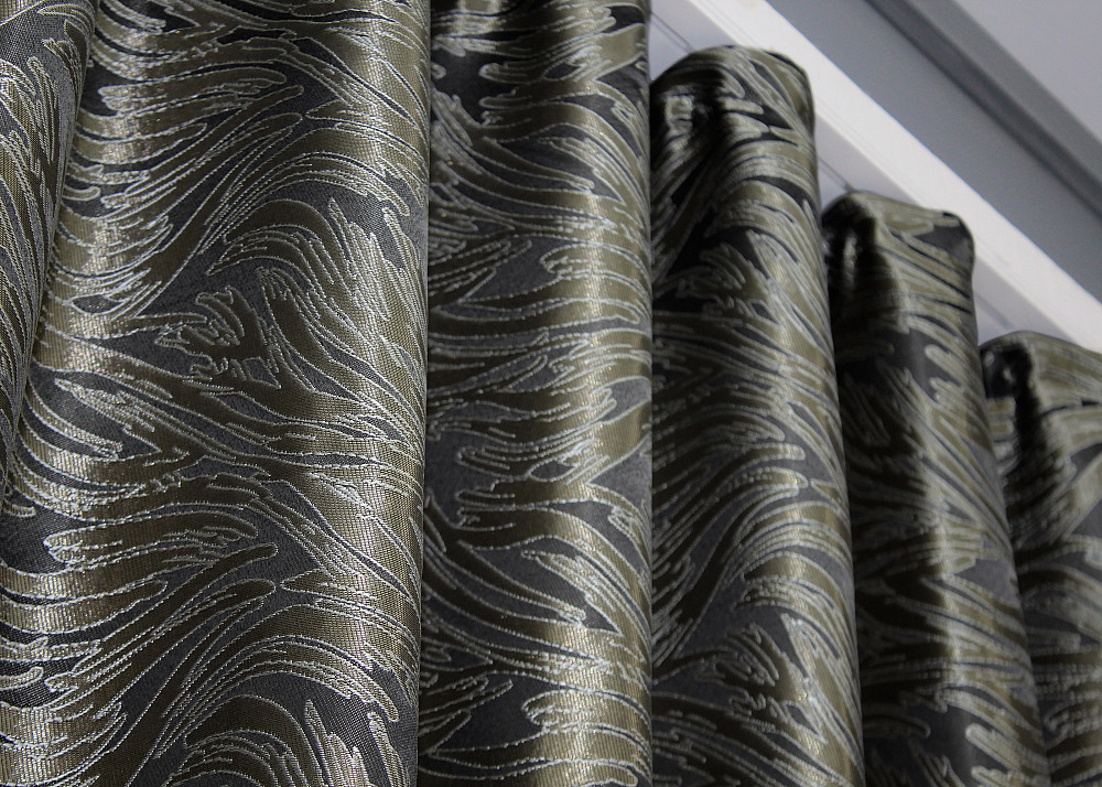 Комплект кооротких штор VR-Textil Жаккард Magic № 1611ш Графитовый с бежевый 145х170 см 2 шт (35-0245) Киев - изображение 8