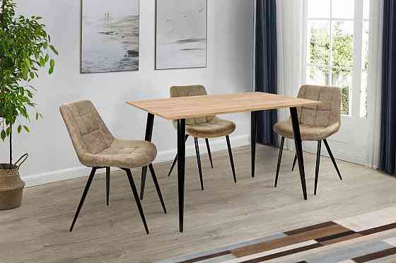 Стіл Гейт 120/80*75, крафт золотий /чорні ноги Киев