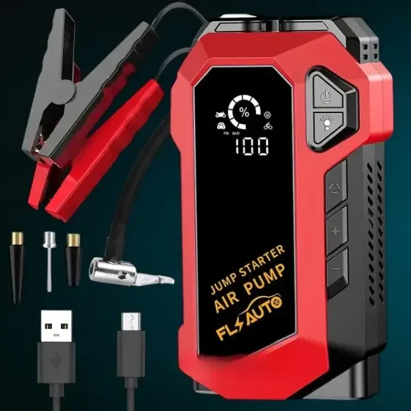 Пусковий автомобільний пристрій для акумулятора JUMP STARTER+Компресор, 2000 мА/год (74 Вт/год), 4 режими Одеса - фото 1
