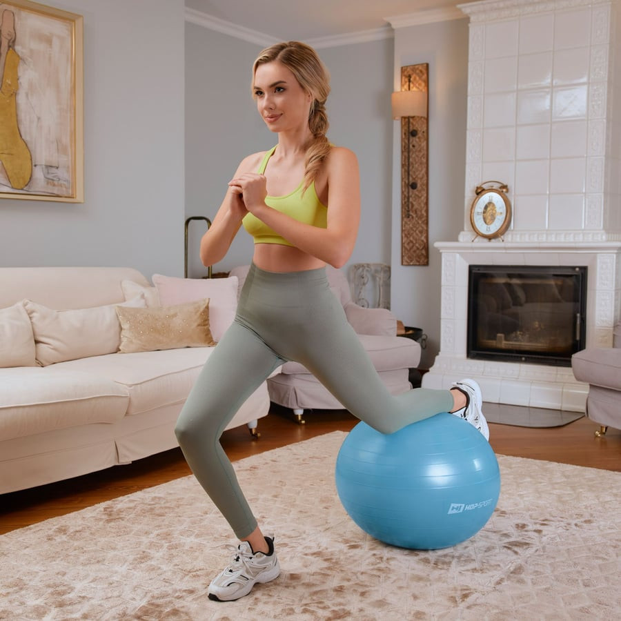 Фітбол Hop-Sport 45см блакитний + насос Київ - фото 4