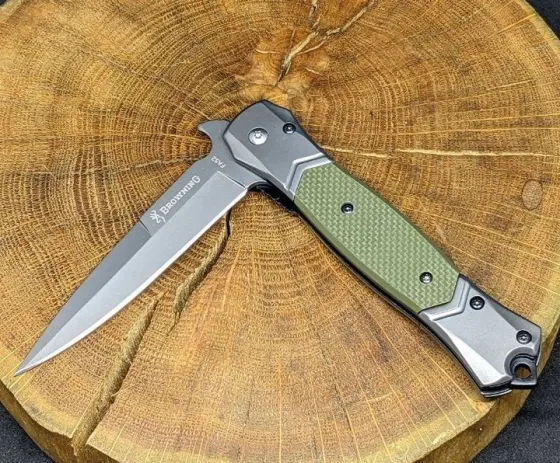Складаний кишеньковий туристичний ніж для риболовлі та полювання Browning FA52 з отвором під темляк (2858) Одеса