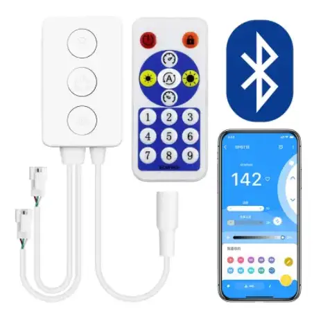 SPI Smart Music для адресной LED-ленты, Bluetooth+RF пульт, музыкальные эффекты, 5–24 В Киев