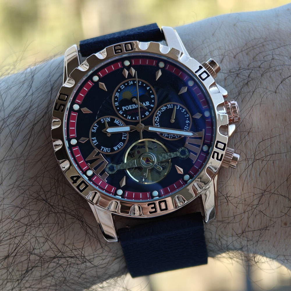 Годинник чоловічий механічний Poedagar Mechanical Prestige (2 ремінці) Київ - фото 15