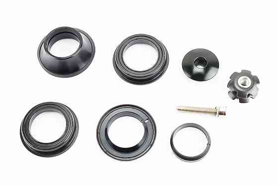 Кермова колонка 1-1/8" (44/28,6x44/30) безрізьбової вилки, напівінтегровані, пром-підшипники, чорні FP-H835B Київ