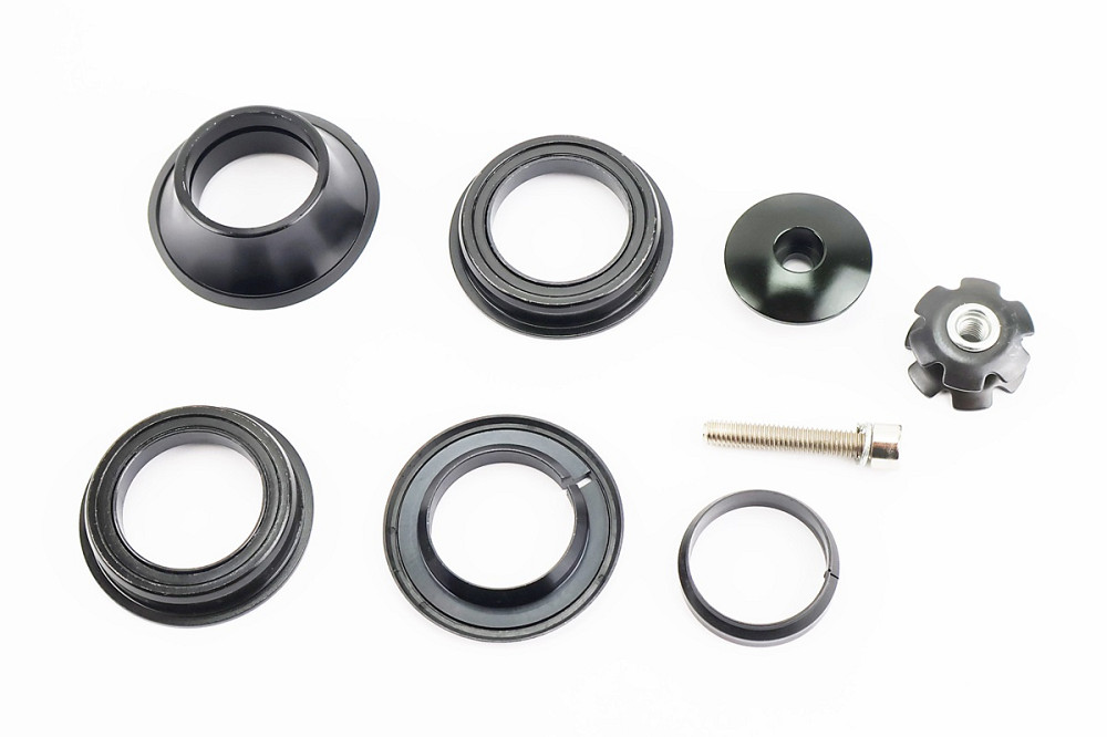 Кермова колонка 1-1/8" (44/28,6x44/30) безрізьбової вилки, напівінтегровані, пром-підшипники, чорні FP-H835B Київ - фото 2