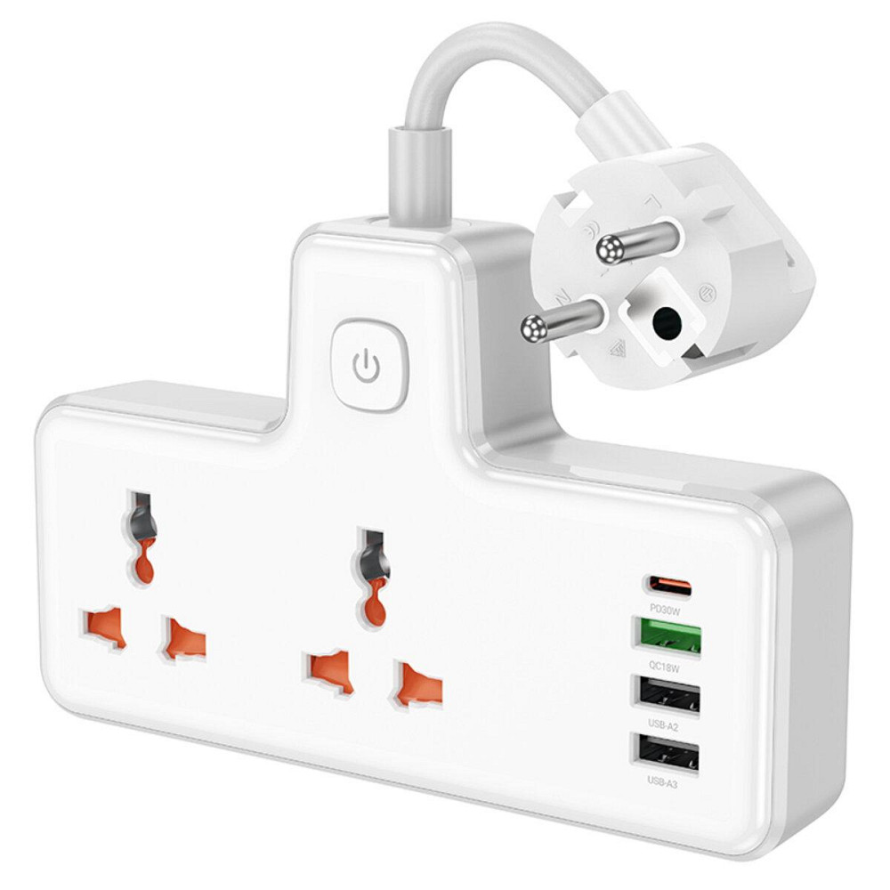Сетевой удлинитель HOCO AC12A Reise 2-position expansion socket White 6942007607100 Одесса - изображение 3