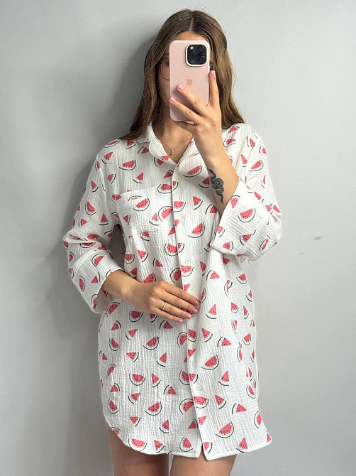 Женская муслиновая ночная сорочка Арбуз M-L Харьков - изображение 4