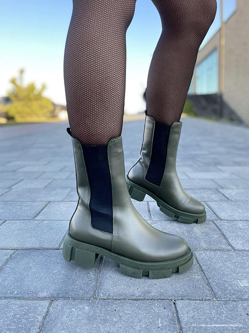 Женские ботинки GREMMY хакі натуральная кожа зима 36р.37р.(4854) Коломия - фото 1