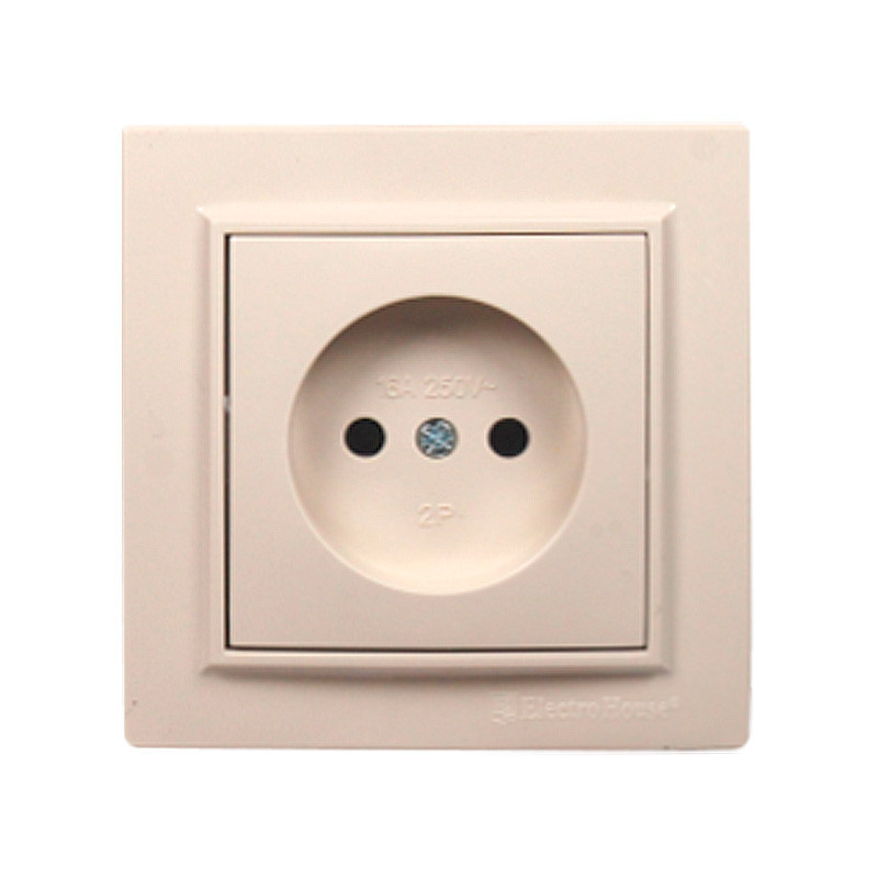 Розетка без заземления 16А, термопластик, Enzo латте Днепр - изображение 1