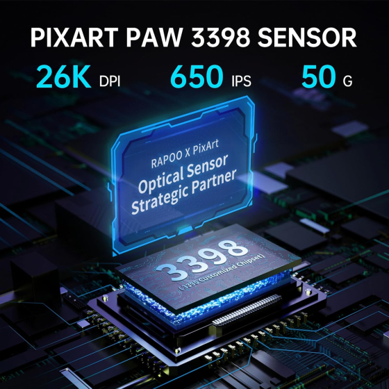 Бездротова ігрова миша RAPOO VT9Pro 4K Black: 26000 DPI, частота 4000 Гц, сенсор PAW 3398, 68г, до 180 год роботи, 10 кнопок Київ