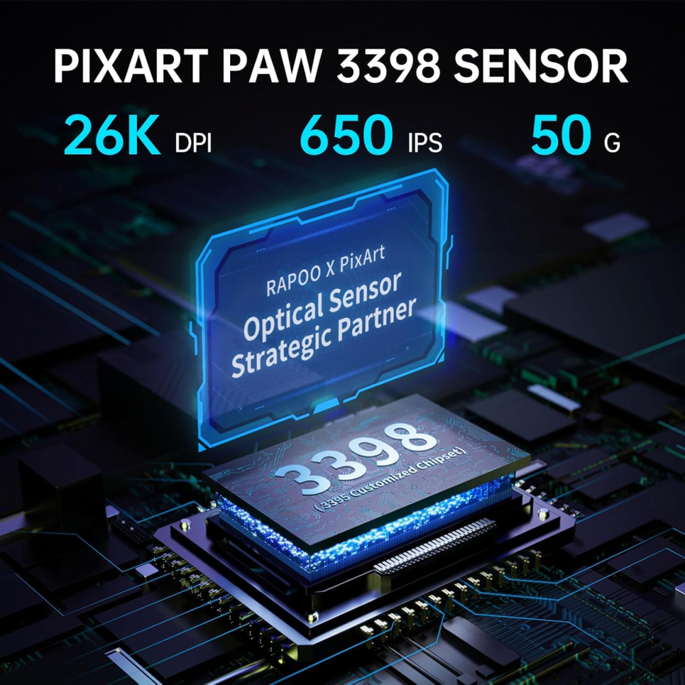 Беспроводная игровая мышь RAPOO VT9Pro 4K Black: 26000 DPI, частота 4000 Гц, сенсор PAW 3398, 68г, до 180 ч работы, 10 кнопок Киев - изображение 4