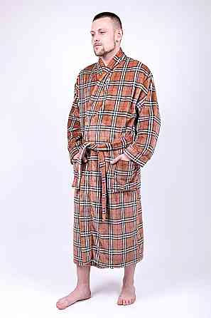 Халат мужской домашний длинный, коричневый топ Крохатушка одяг Киев