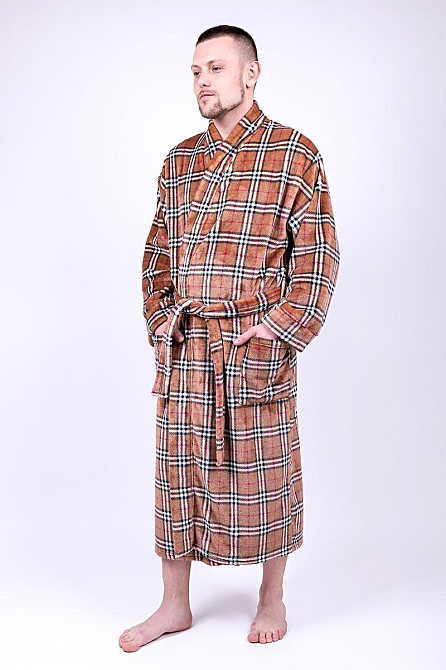 Халат чоловічий домашній довгий, коричневий топ Крохатушка одяг Київ - фото 3