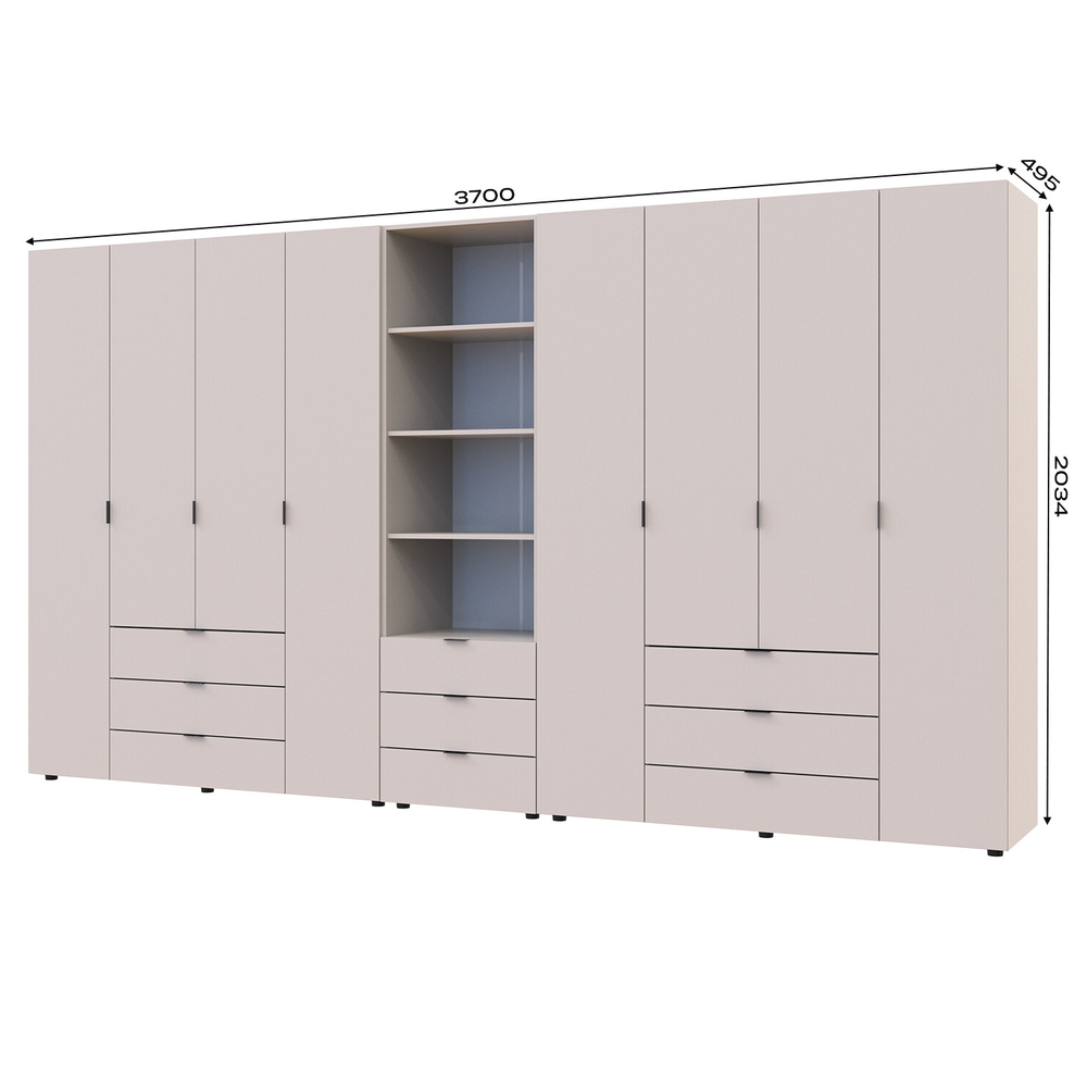 Шафа для одягу Гелар Doros Дуб сонома 4+4ДСП з пеналом 370х49.5х203.4 (DRS-011933) Львів - фото 9