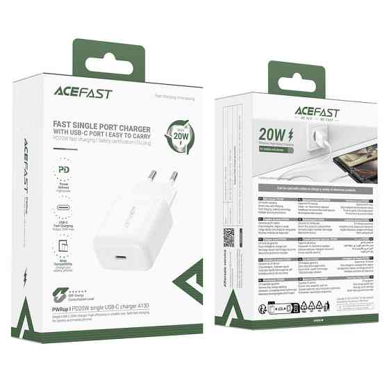Сетевое зарядное устройство ACEFAST A130 PD20W single USB-C charger White Одесса