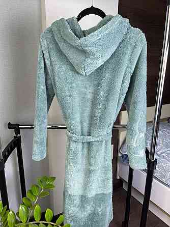 Махровий халат жіночий із капюшоном Бірюзовий XL Харків