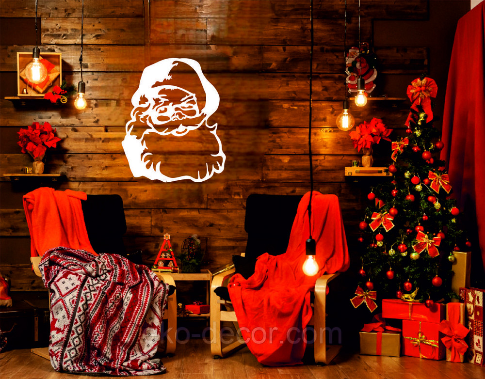 Декоративное настенное Панно «Дед Мороз», Декор на стену 50*48 см, Белый Киев - изображение 2