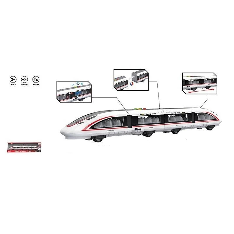 Поїзд швидкісний звук підсвічування салону інерція двері відкриваються 58см Білий (WY 970 A) Чернигов - изображение 1