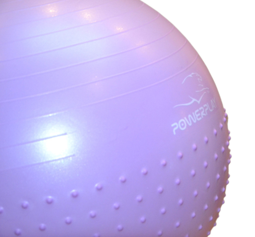 М'яч для фітнесу (фітбол) напівмасажний PowerPlay 4003 Ø75 cm Gymball Бузковий + помпа Луцьк - фото 9