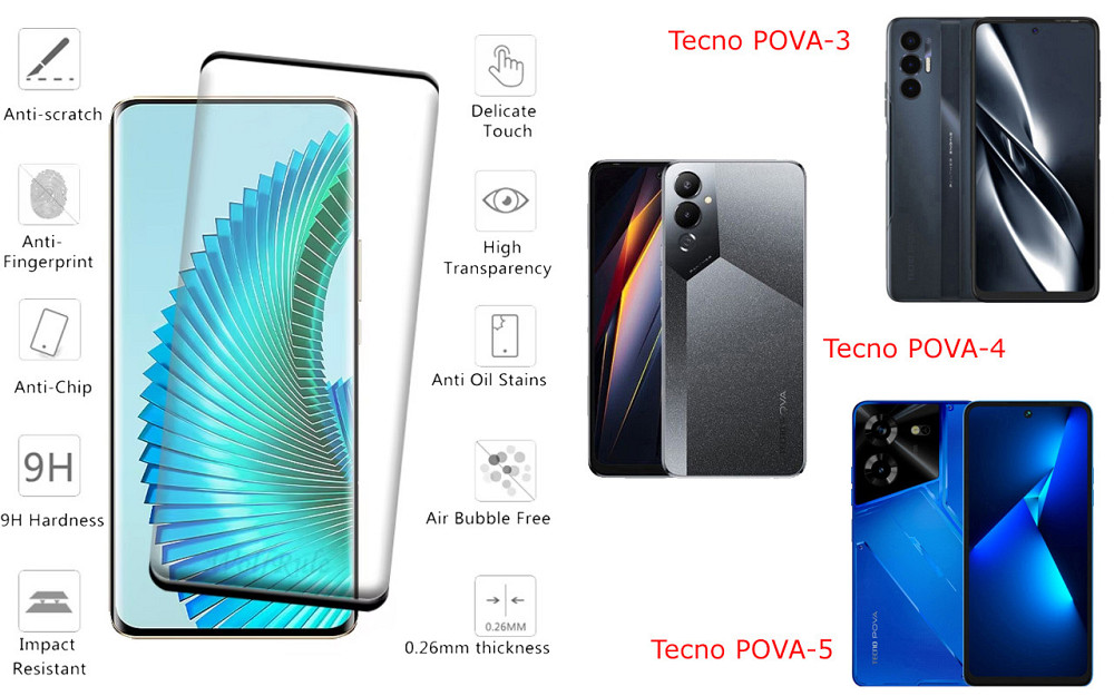 Захисне скло HyperGlass Pro для Tecno POVA-3, POVA-4, POVA-5 – максимальна чутливість та захист Київ - фото 2