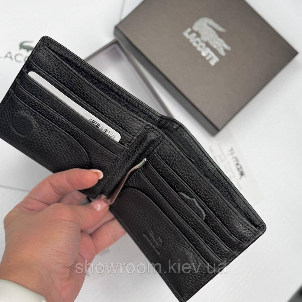 Мужской зажим Lacoste — кожаный, брендовый, для стильных мужчин (6607) Киев - изображение 5
